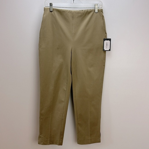 Lysse Olive Amber Crop Pants Pull On Pockets Stretch Twill Closet Staple Medium - Picture 15 of 16